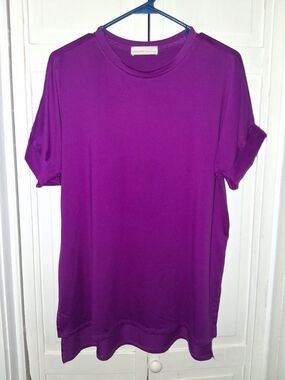 Zenana Outfitters Purple Short Sleeve Tunic Top